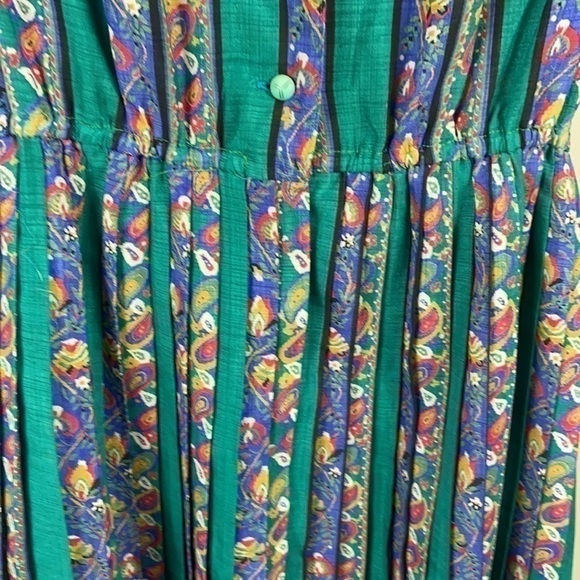 Vintage Floral Patterned Pleated Dress size S - Picture 8 of 15